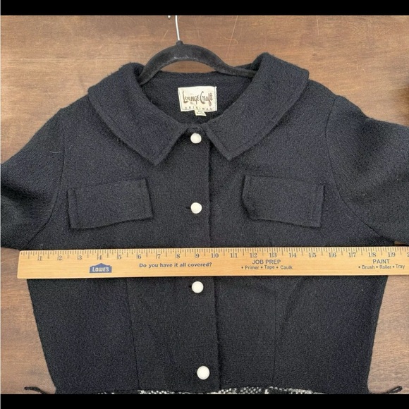 Vintage 70s LoungeCraft Original Maxi Hostess Dress Pockets Black Plaid 8/10 - Picture 7 of 16